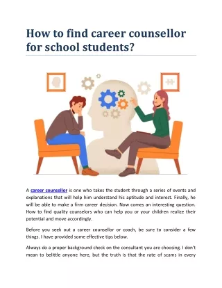 How to find career counsellor for school students