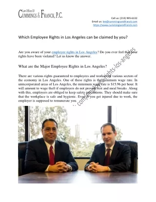 Which Employee Rights in Los Angeles can be claimed by you.docx