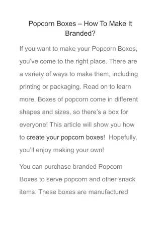 popcorn boxes how to make it branded