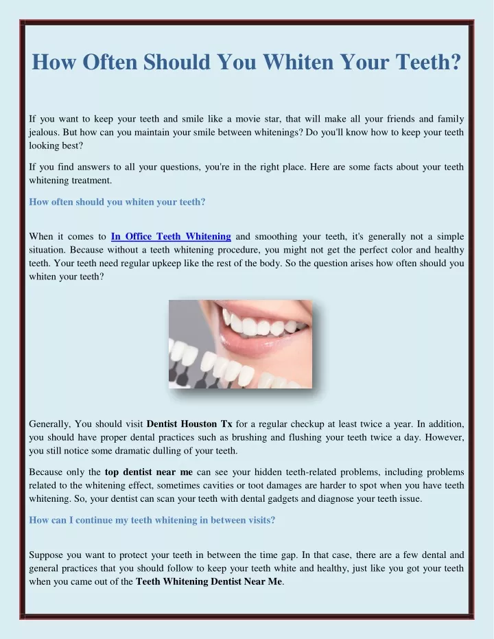 how often should you whiten your teeth