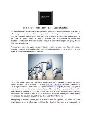 Commercial & Industrial Electrician Noble Park | Generator Supply