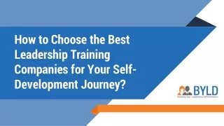 How to Choose the Best Leadership Training Companies for Your Self-Development Journey