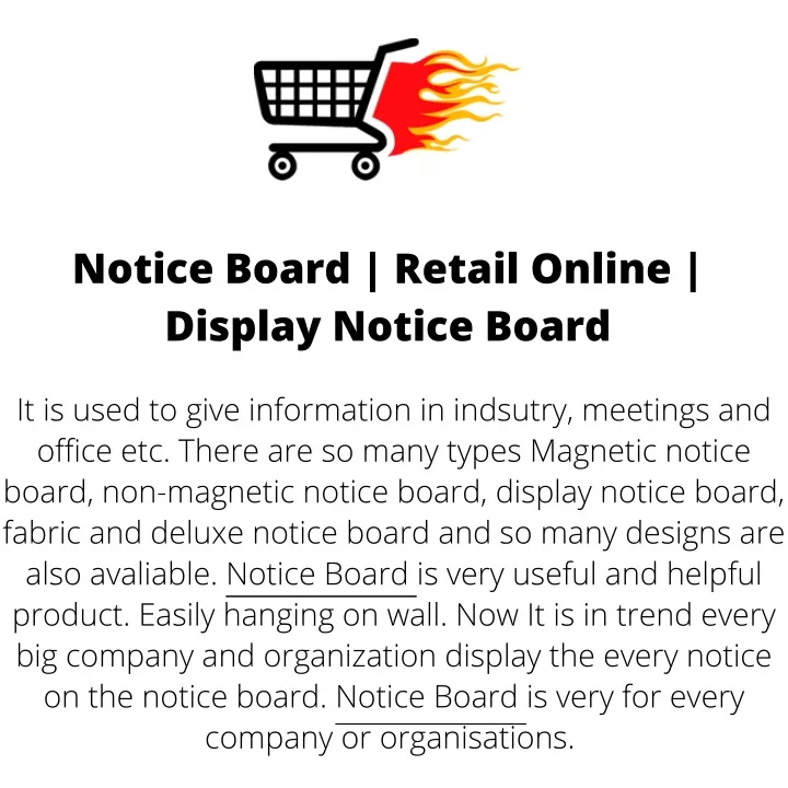 notice board retail online display notice board