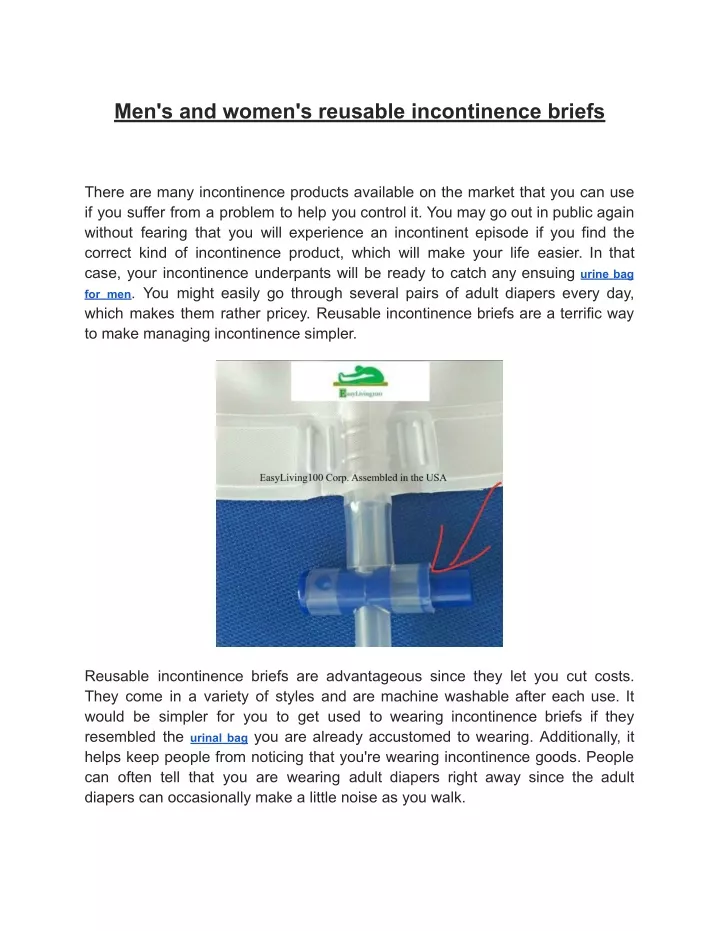 men s and women s reusable incontinence briefs