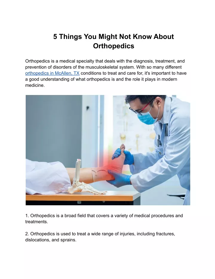 5 things you might not know about orthopedics