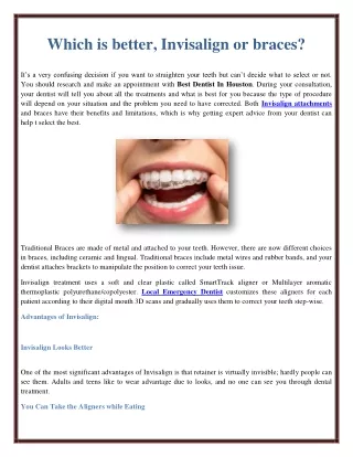 which is better invisalign or braces
