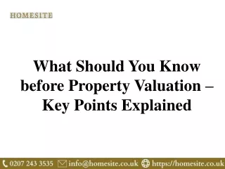 What Should You Know  before Property Valuation –  Key Points Explained