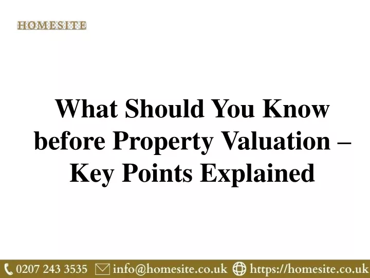 what should you know before property valuation