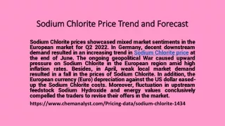 sodium chlorite price trend and forecast