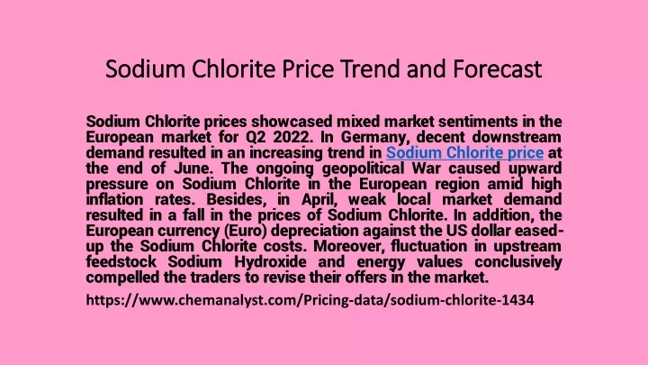 sodium chlorite price trend and forecast