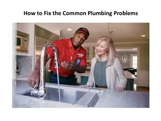 How to Fix the Common Plumbing Problems