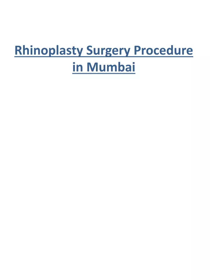 rhinoplasty surgery procedure in mumbai