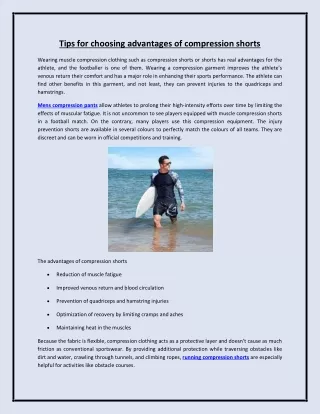 Tips for choosing advantages of compression shorts