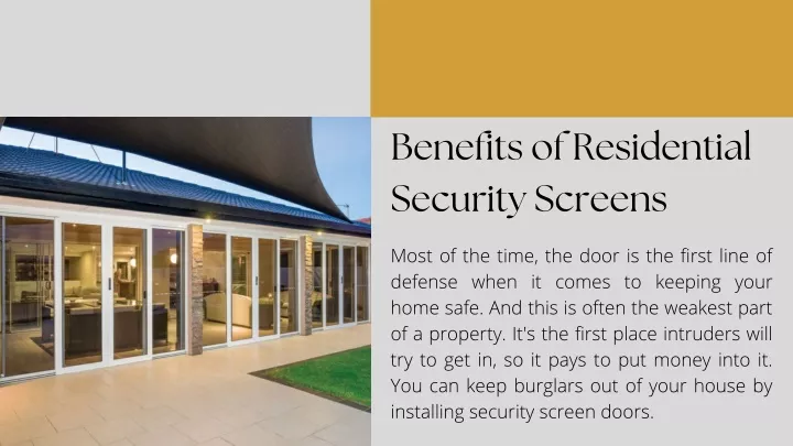 benefits of residential security screens