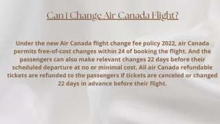 How To change my flight on Air Canada?