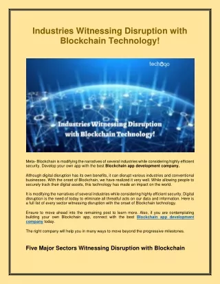 industries witnessing disruption with blockchain