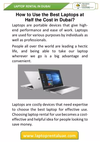 laptop rental in dubai