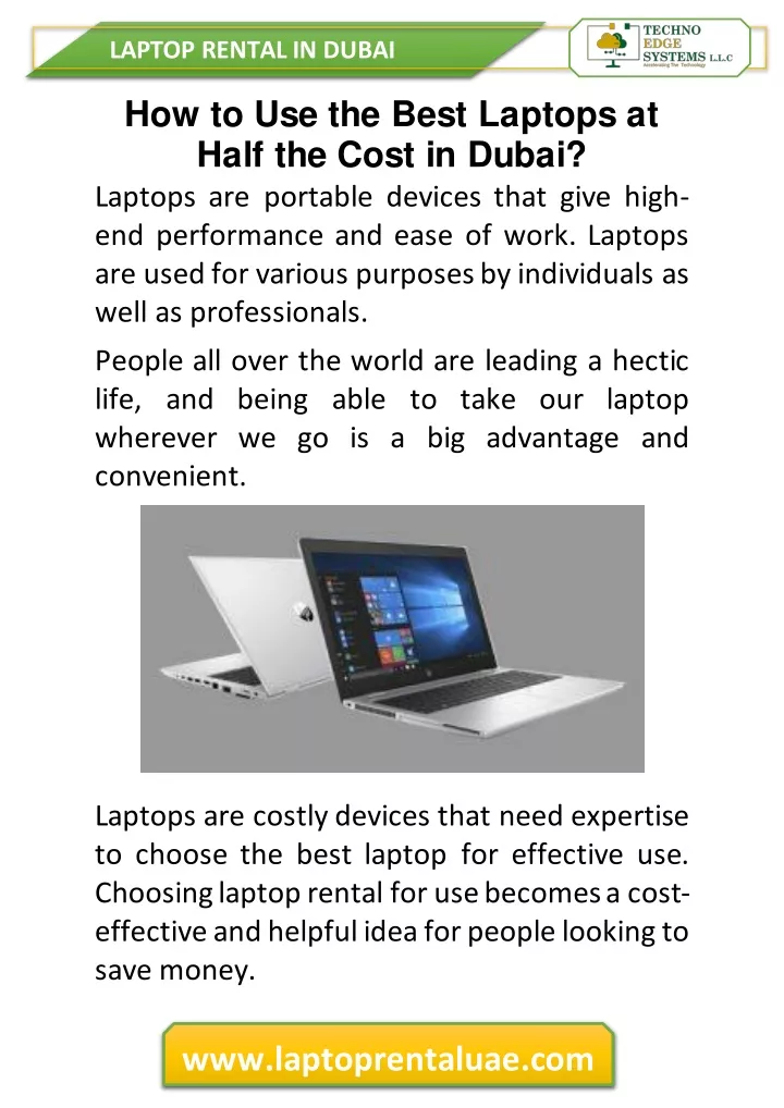 laptop rental in dubai