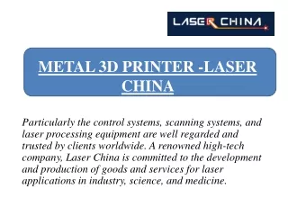 METAL 3D PRINTER -LASER CHINA
