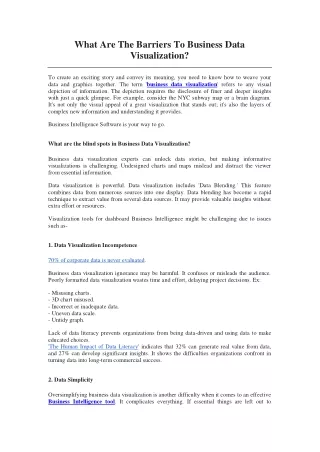 what are the barriers to business data