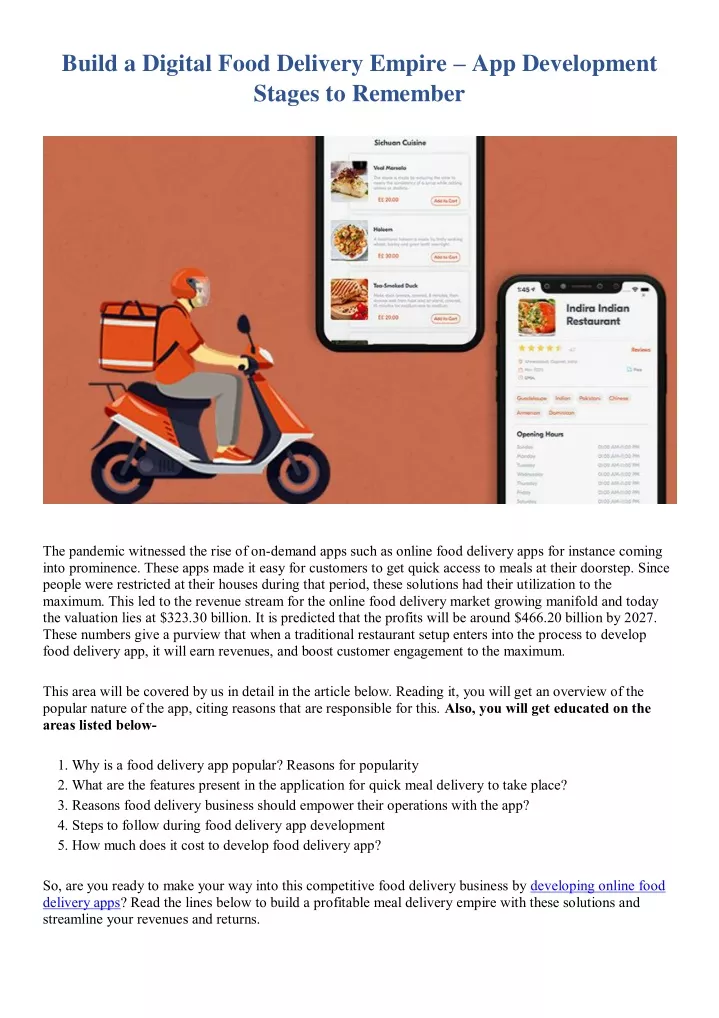 build a digital food delivery empire