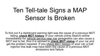 ten tell tale signs a map sensor is broken