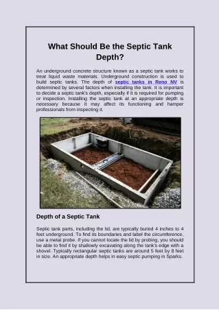 what should be the septic tank depth