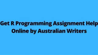 Get R Programming Assignment Help Online by Australian Writers