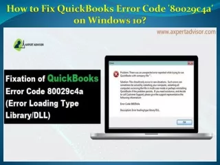 how to fix quickbooks error code 80029c4a