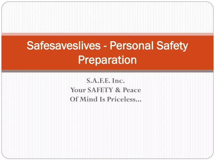 safesaveslives personal safety preparation