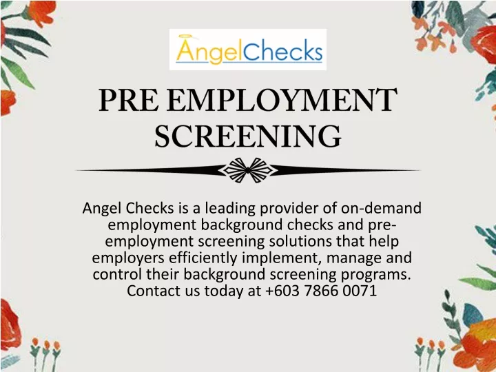 pre employment screening