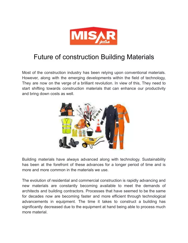 future of construction building materials