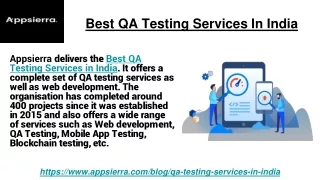 best qa testing services in india