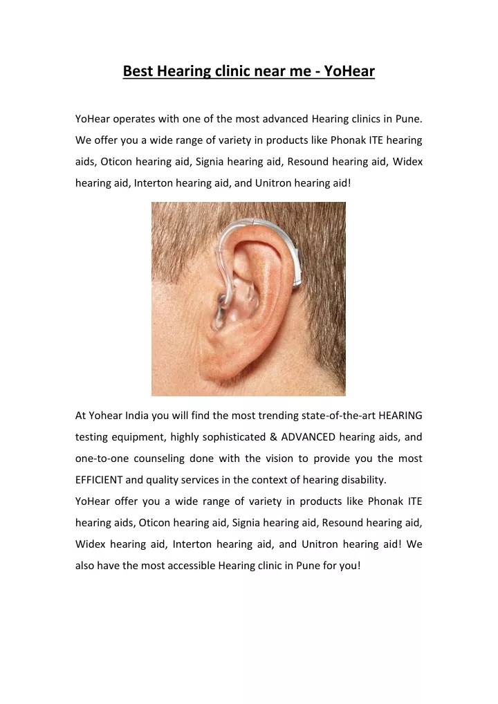 best hearing clinic near me yohear