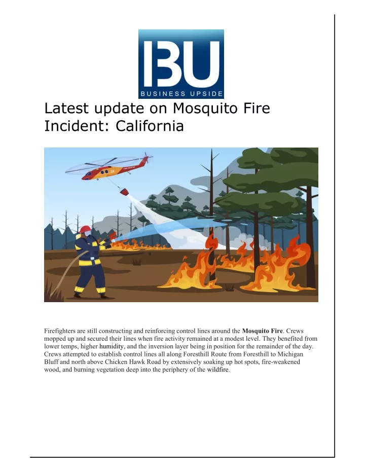 latest update on mosquito fire incident california