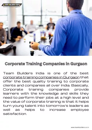 Corporate Training Companies in Gurgaon