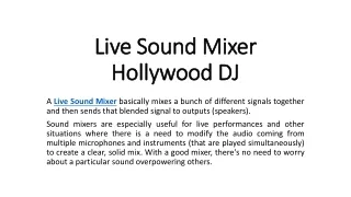 Live Sound Mixer - Hollywood DJ
