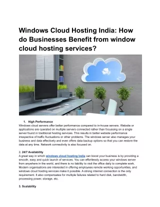 windows cloud hosting india how do businesses