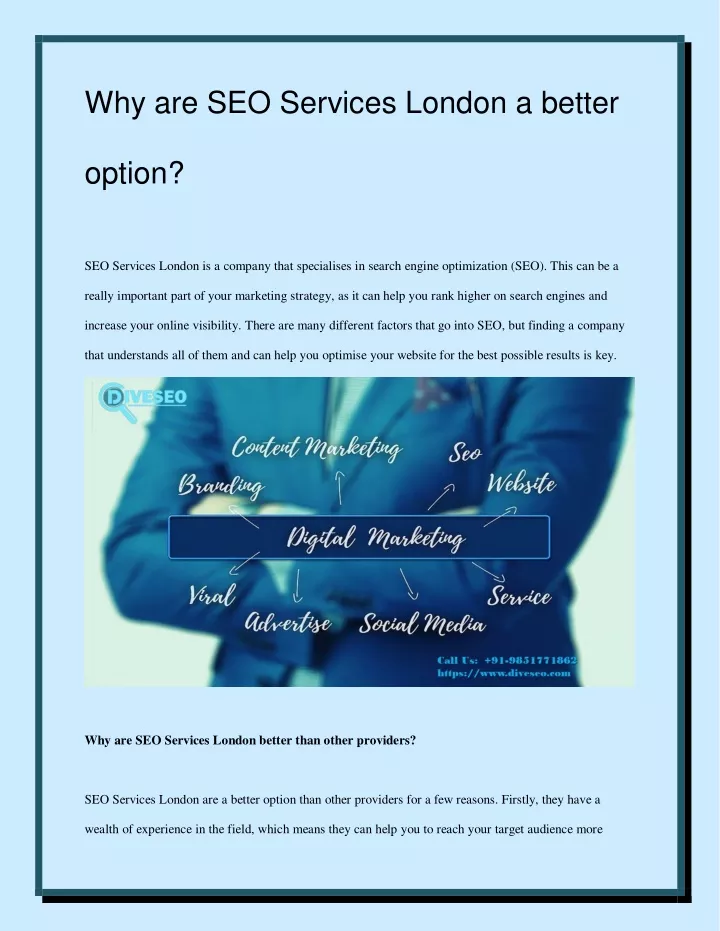 why are seo services london a better