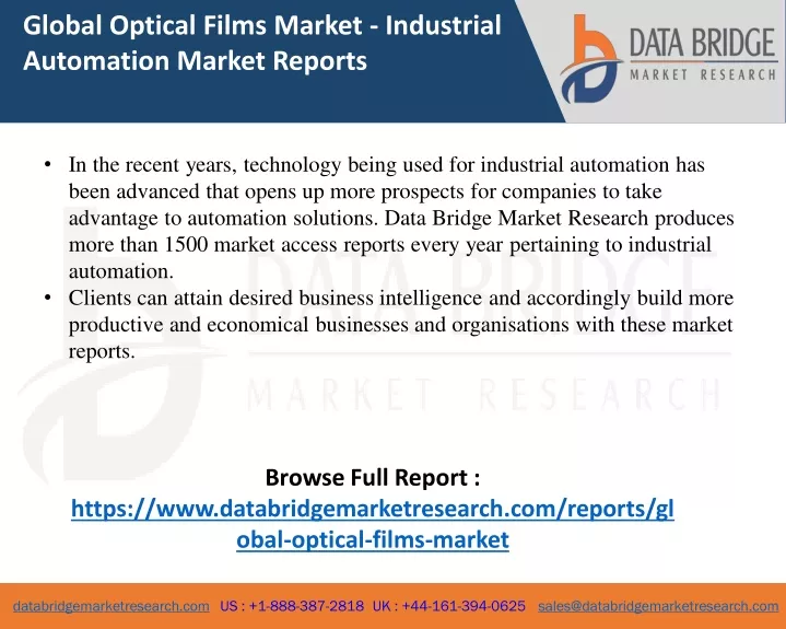 global optical films market industrial automation