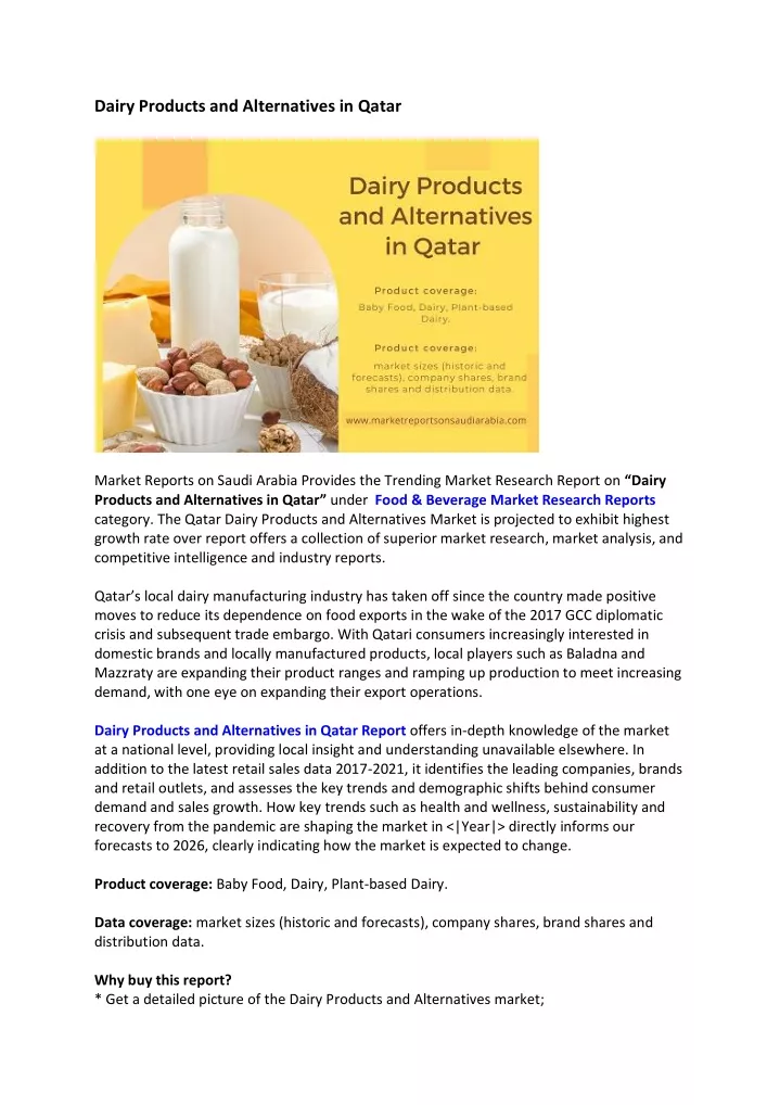 dairy products and alternatives in qatar