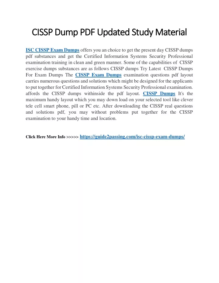 cissp dump pdf updated study material cissp dump
