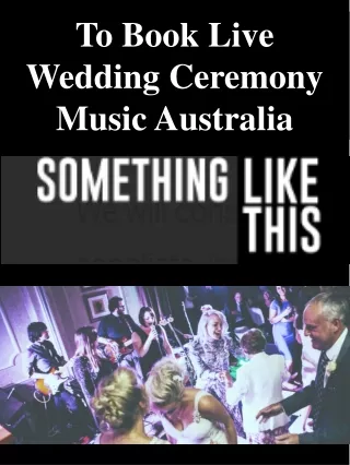 To Book Live Wedding Ceremony Music Australia