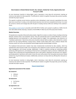 data analytics in retails market growth size