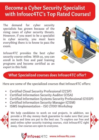 Become a Cyber Security Specialist with Infosec4TC's Top Rated Courses!