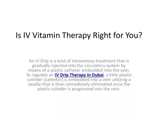 Aa Is IV Vitamin Therapy Right for You