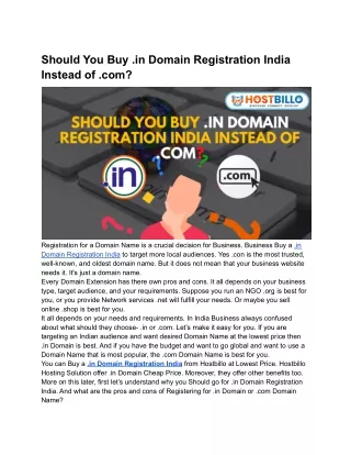 should you buy in domain registration india