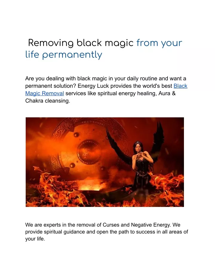 removing black magic from your life permanently