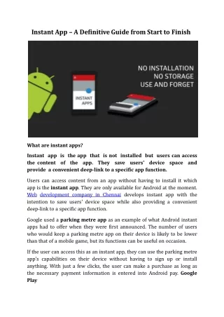 Instant App – A Definitive Guide from Start to Finish
