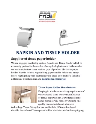 napkin and tissue holder supplier of tissue paper